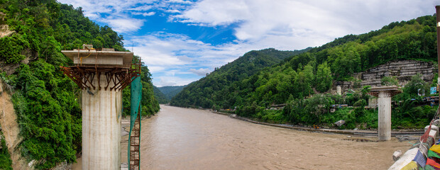 Bridge construction for tube Rail , Tista, Kalimpong