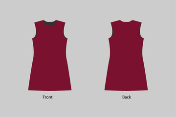 Burgundy Design Women's Long Vest Template