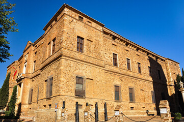 Fototapeta premium The Central Archive of the General Army located in a magnificent 16th century palace in Viso del Marqués, along with beautiful fresco paintings