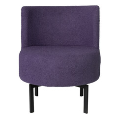 Plush Purple Accent Chair with Rounded Backrest
