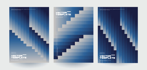 Abstract geometric gradient posters set. Vector illustration.