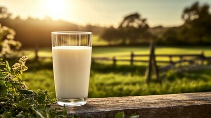 Sustainable farming methods reflected in creamy milk.