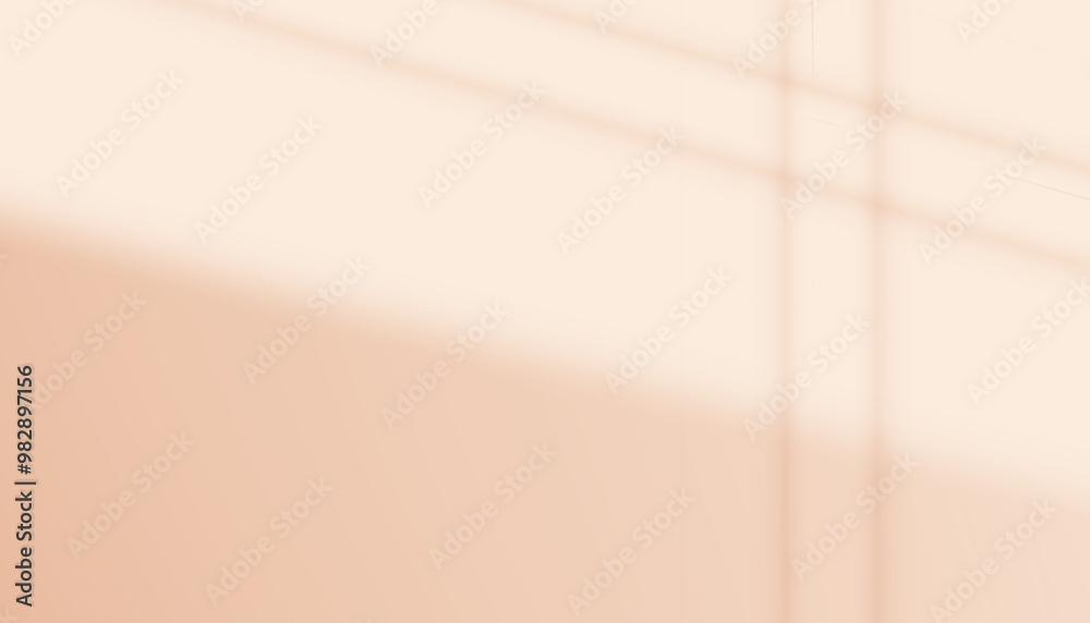 Poster shadow and window light on beige wall,vector shade of blind or curtain reflect,backdrop sunlight ove
