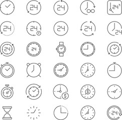 Clock icon, Hour Marker, AM,PM Clock Vector Symbol. Time and Timers icons collection.