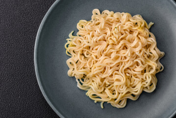 Rice noodles with fish and sauce, salt and spices