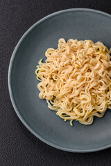 Rice noodles with fish and sauce, salt and spices