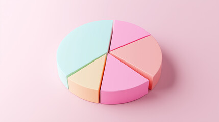 Obraz premium Vibrant Pie Chart Design on Pink: Perfect for Data Visualization