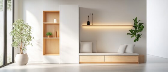 Fototapeta premium Modern Minimalist Living Room with Natural Light