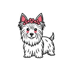 vector cute yorkshire-terrier