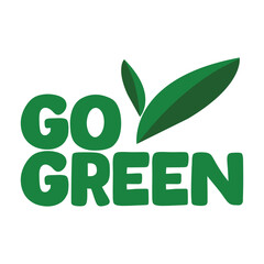 go green icon vector illustration.
Go Green icon with eco-friendly slogan - green pin with plant leaf and message inside