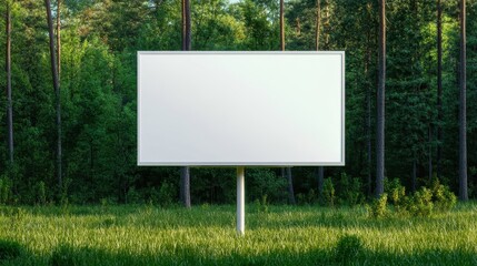 Empty Billboard in a Green Forest Setting