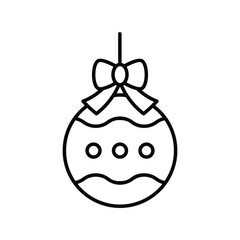 bauble line icon with white background vector stock illustration
