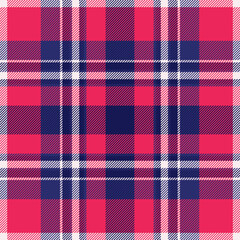Plaid pattern fabric of tartan textile seamless with a check texture vector background.