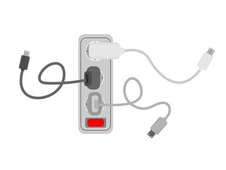 vector charger that is connected to the socket
