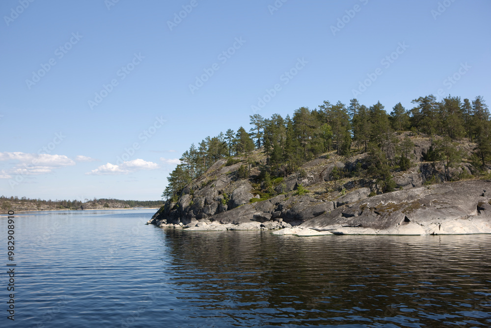 Sticker Russia Karelia Valaam Island on a sunny summer day