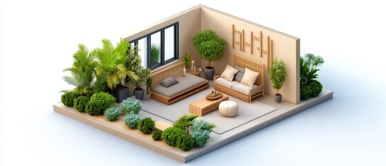 Cozy Minimalist Living Room with Plants and Natural Light