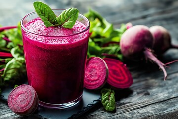 Revitalizing beetroot smoothie enhances athletic performance with fresh green ingredients