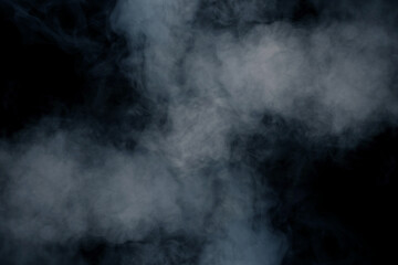 White steam on a black background.