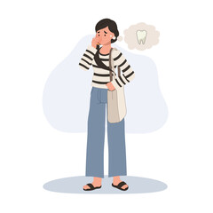 Woman Toothache and Gum Inflammation. Oral Health Issues and Gum Disease Symptoms.