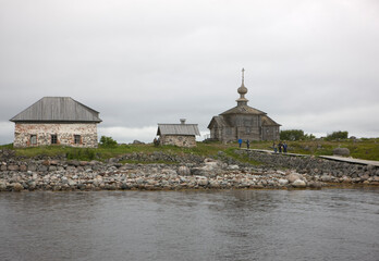 Fototapeta premium Russia Arkhangelsk region Solovetsky monastery on a cloudy summer day