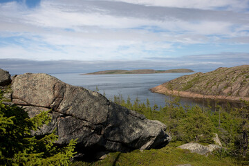 Russia Arkhangelsk region Kuzova archipelago on a cloudy summer day