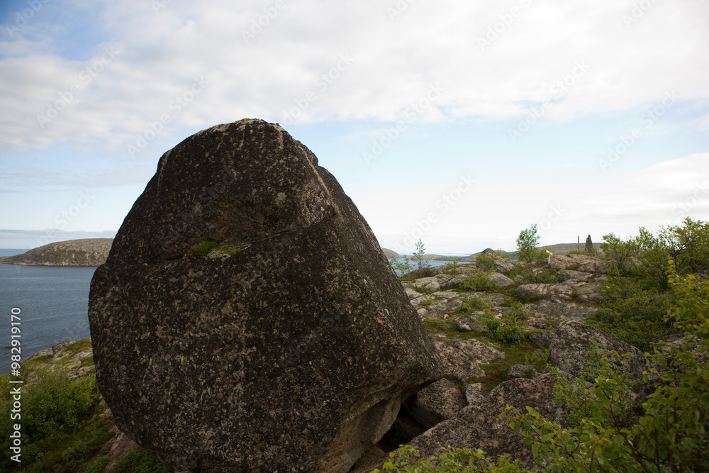 Wall mural Russia Arkhangelsk region Kuzova archipelago on a cloudy summer day