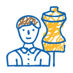 fashion designer worker doodle icon sketch vector. fashion designer worker sign. isolated symbol illustration