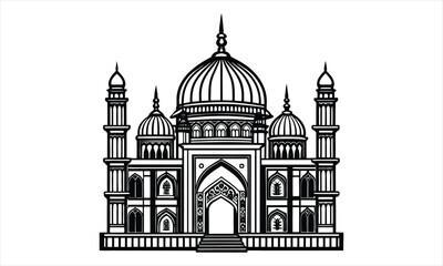 Islamic mosque silhouette vector