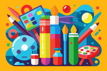 Stationary items VECTOR illustration 