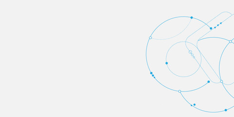 Global communication technology background design. Abstract white geometric dots and lines connection circuit concept. 