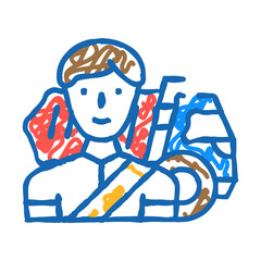 driver worker doodle icon sketch vector. driver worker sign. isolated symbol illustration