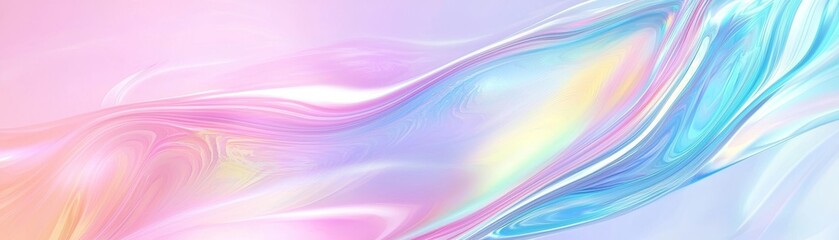 Fototapeta premium Ethereal Iridescent Holographic Texture in Dreamy Pastel Shades for Background Design
