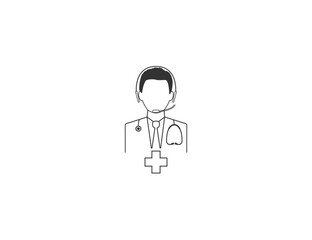 Consultation, help, online, medical icon. Vector illustration.