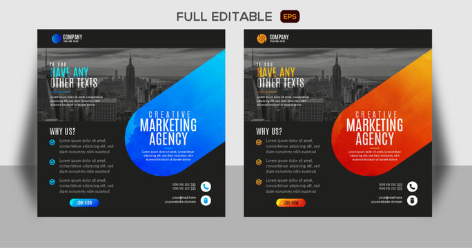 social media post template design