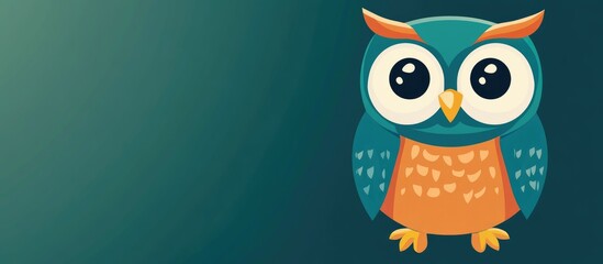 Obraz premium Colorful cartoon owl designed in a flat style