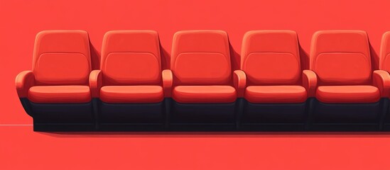 Obraz premium Background featuring a row of red cinema seats