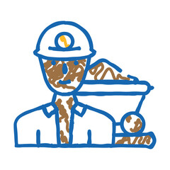 miner worker doodle icon sketch vector. miner worker sign. isolated symbol illustration