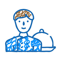 cook worker doodle icon sketch vector. cook worker sign. isolated symbol illustration