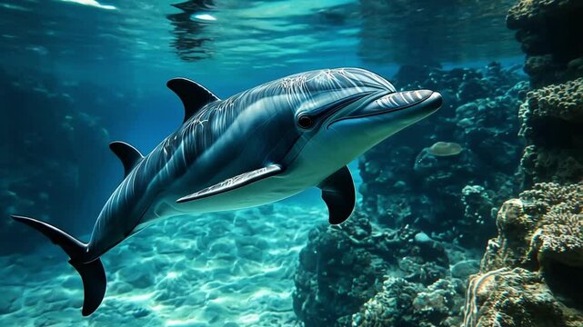 dolphin close up in water