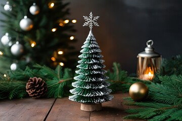 Festive Winter Spruce Plant Decoration for Enchanting New Year Celebrations