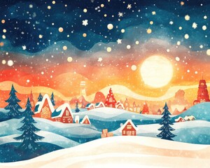 Naklejka premium Fantasy themed Christmas and New Year business wave template