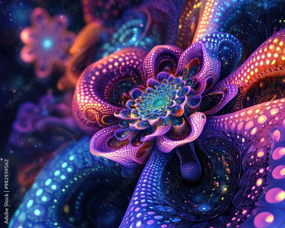 Canvas Prints vibrant fractal illumination digital art designed for imaginative graphic applications