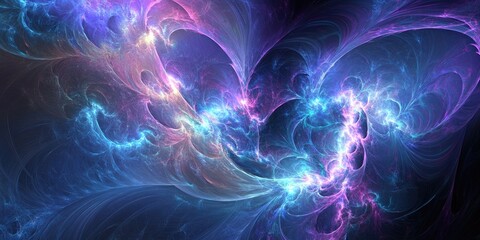 Fototapeta premium Fantasy abstract fractal backdrop with luminous effects