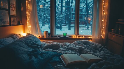 Cozy interior design in winter
