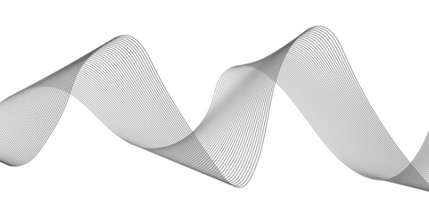 innovation wave line background with smooth shape and black white color. Beautiful waving line in white background color. Horizontal banner template. Abstract smoke template