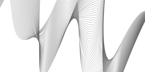 innovation wave line background with smooth shape and black white color. Beautiful waving line in white background color. Horizontal banner template. Abstract smoke template
