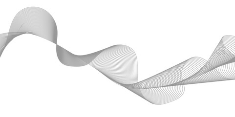 innovation wave line background with smooth shape and black white color. Beautiful waving line in white background color. Horizontal banner template. Abstract smoke template