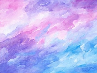 Fototapeta premium Watercolor background featuring fantasy shades of light blue purple and pink Textured canvas ideal for design projects greeting cards and templates Handmade gradient illustration
