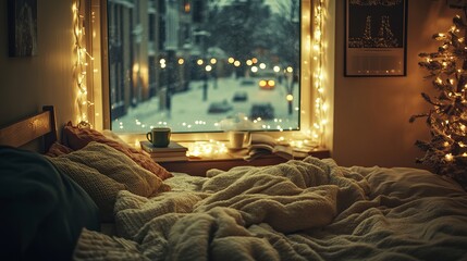 Cozy interior design in winter