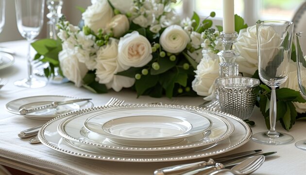 Sophisticated and elegant table arrangement for memorable celebrations and special occasions